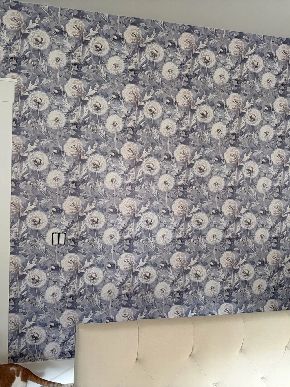 Blue/Gray Dandelion Floral Wallpaper Peel & Stick 1 roll New not opened